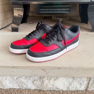 MEN'S NIKE COURT VISION LOW SUSTAINABLE SNEAKERS black and red men’s 10.5